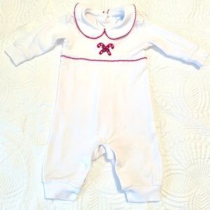 Little English unisex Candy Cane Playsuit, size 3 months